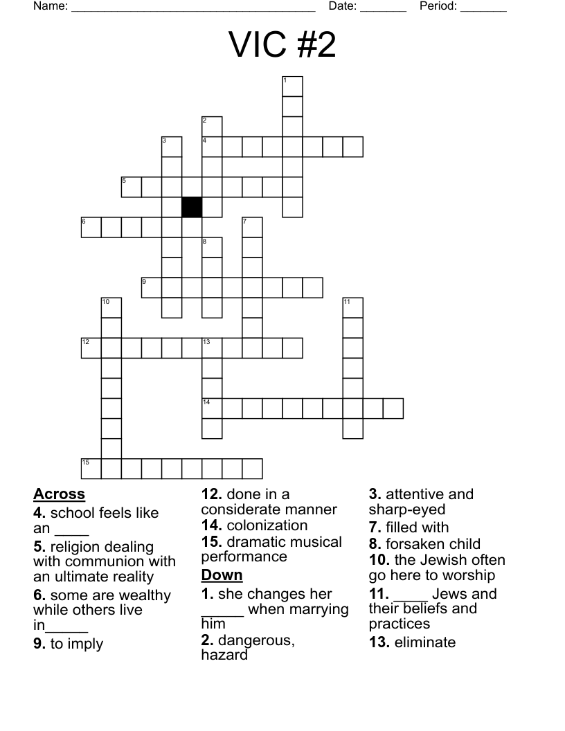 VIC #2 Crossword