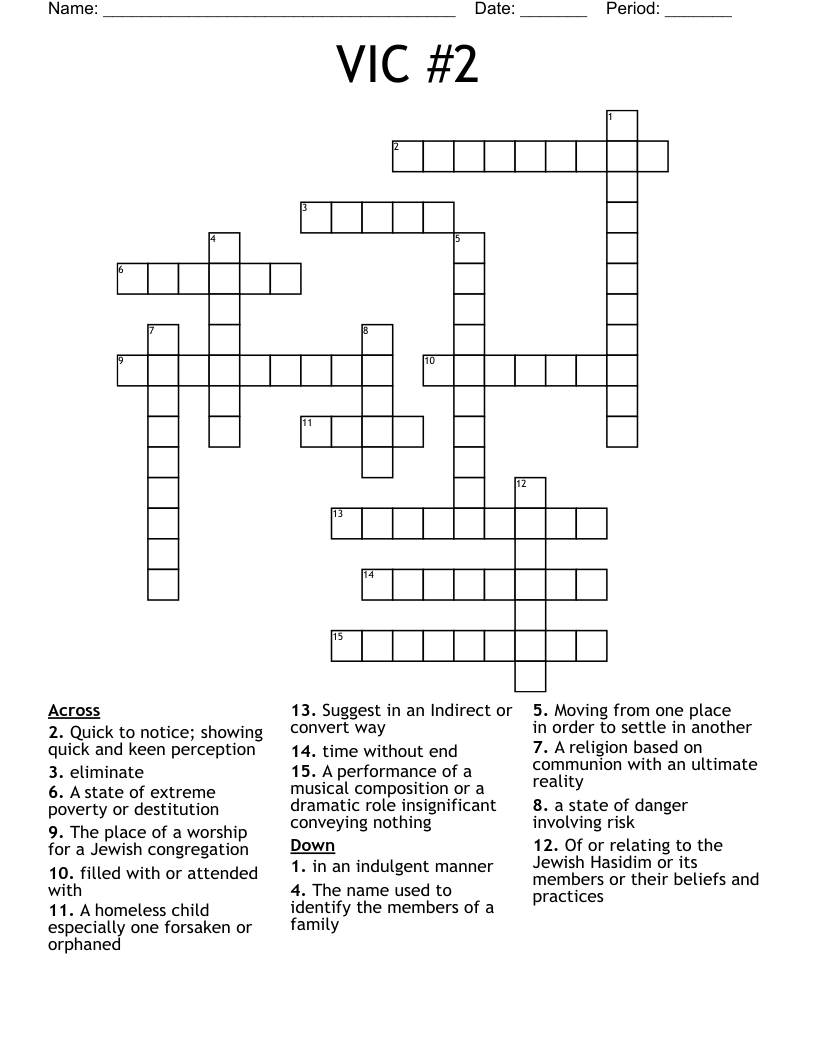VIC #2 Crossword