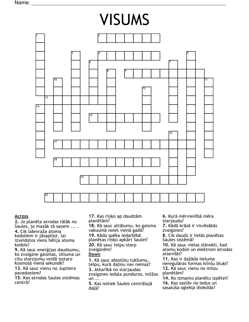 VISUMS Crossword