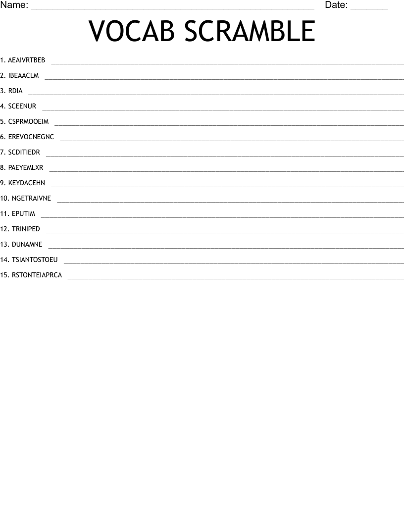 VOCAB SCRAMBLE