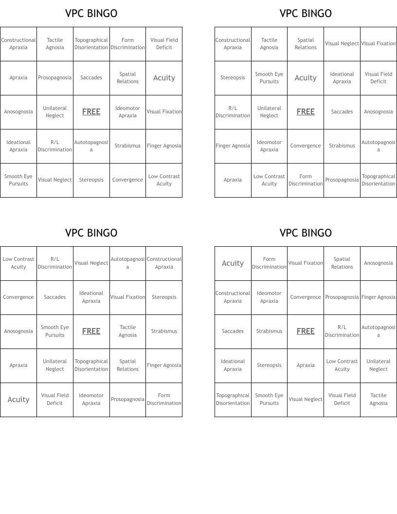 VPC BINGO