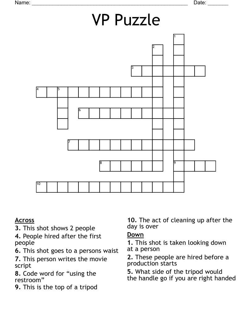 VP Puzzle Crossword