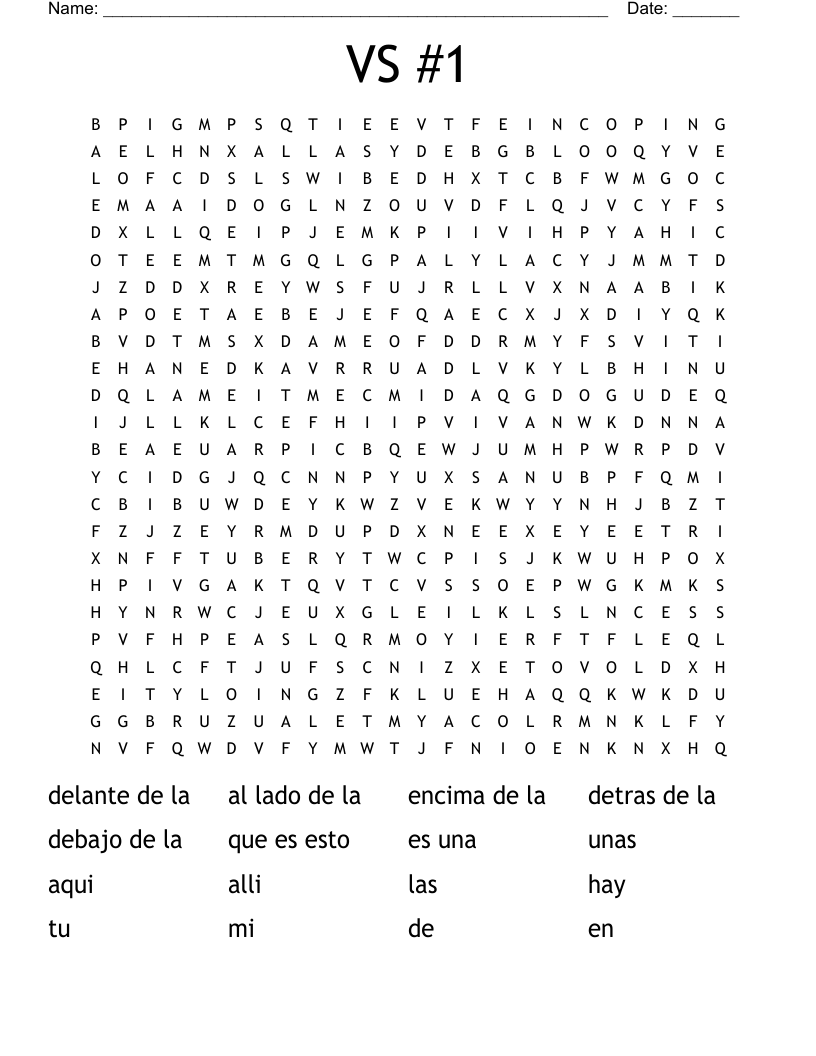 VS #1 Word Search
