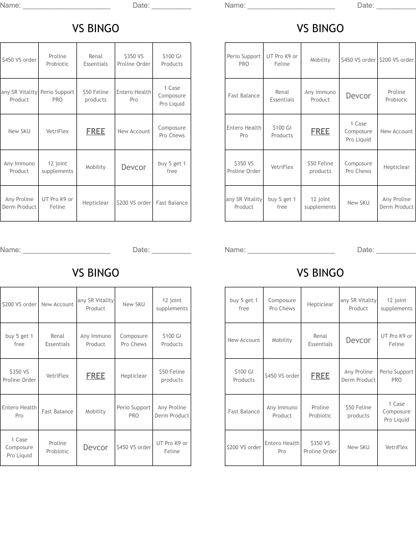 VS BINGO