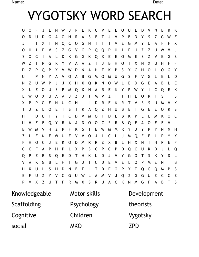 VYGOTSKY WORD SEARCH 