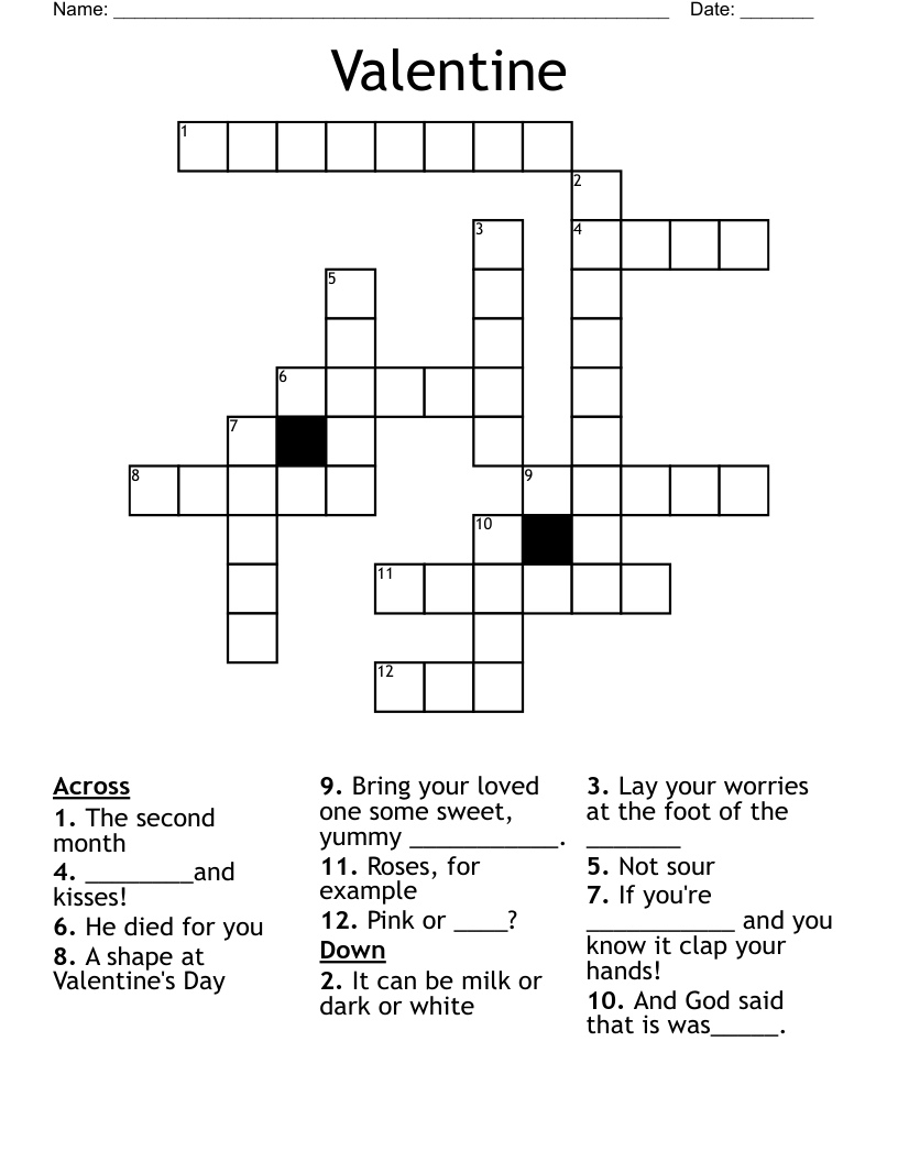 Valentine Crossword