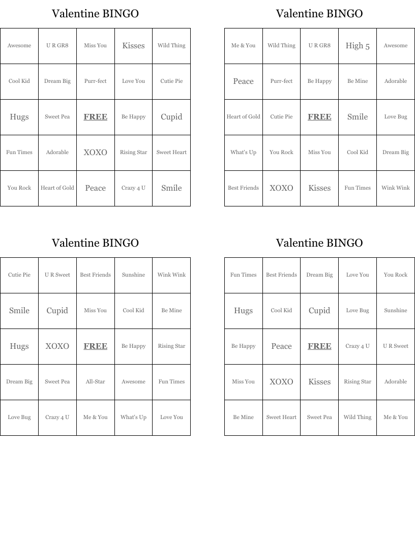 Valentine BINGO