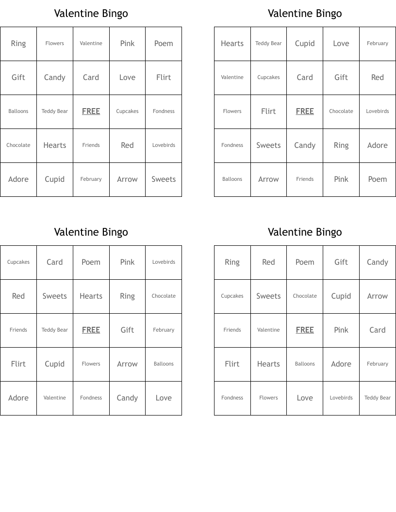 Valentine Bingo