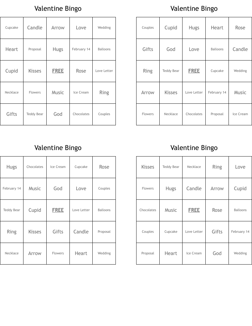 Valentine Bingo