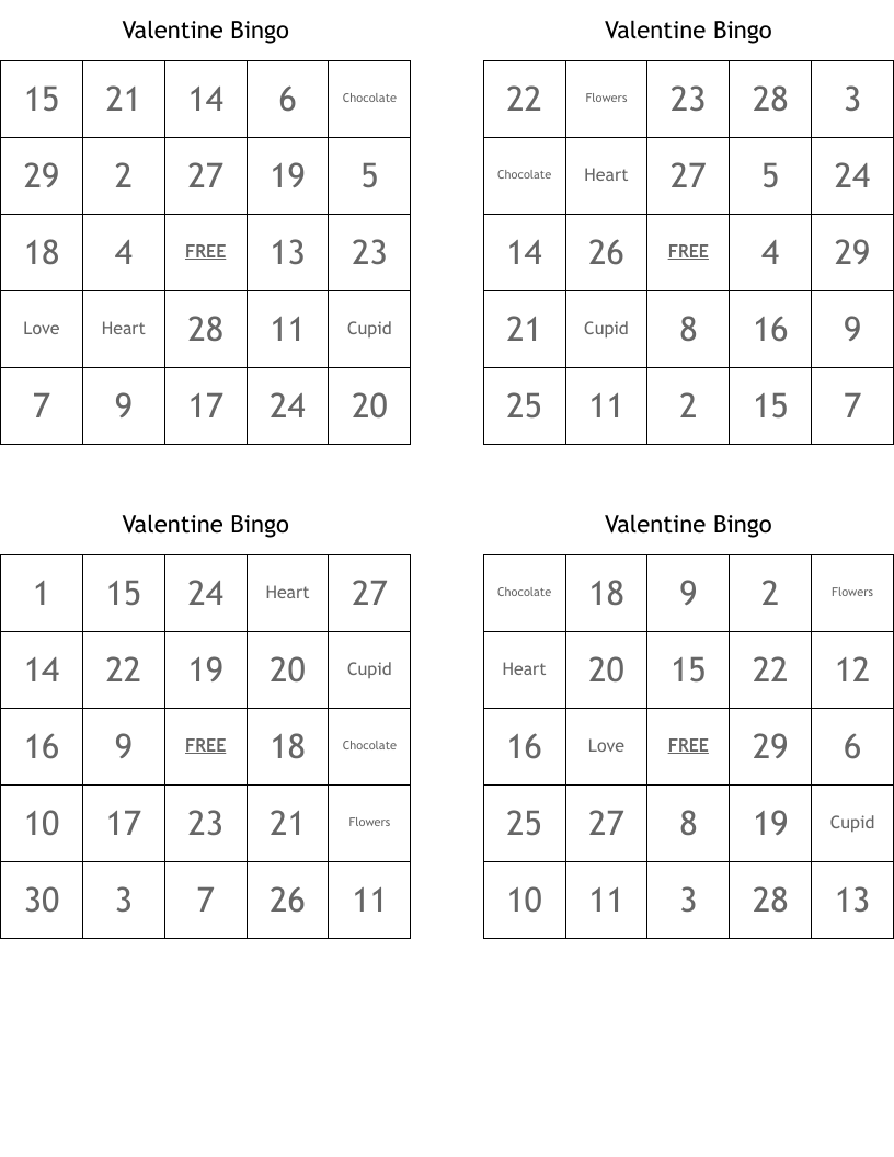 Valentine Bingo