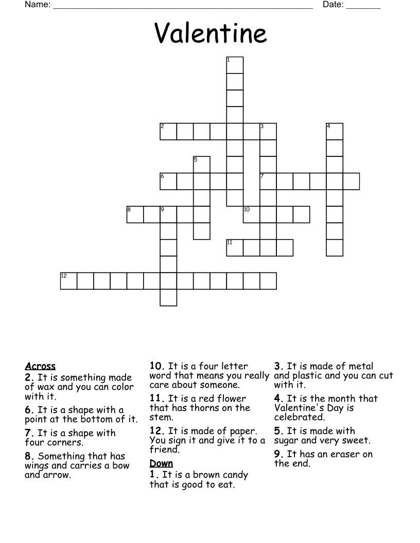 Valentine  Crossword