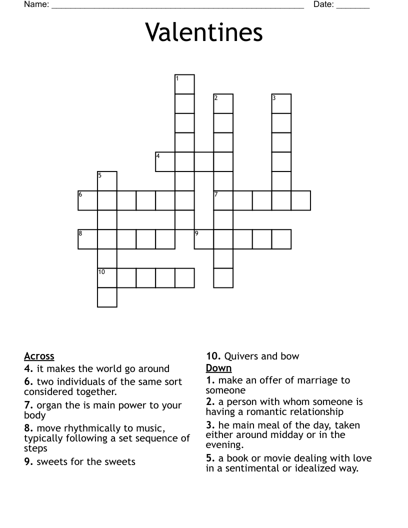 Valentines Crossword