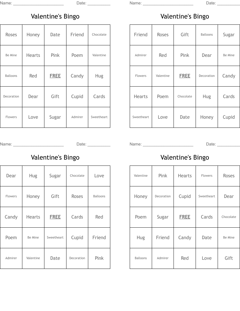 Valentine's Bingo