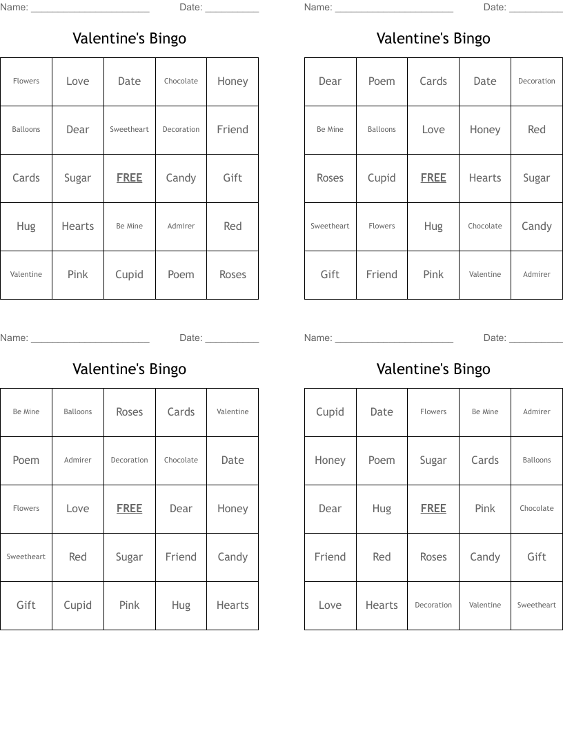 Valentine's Bingo