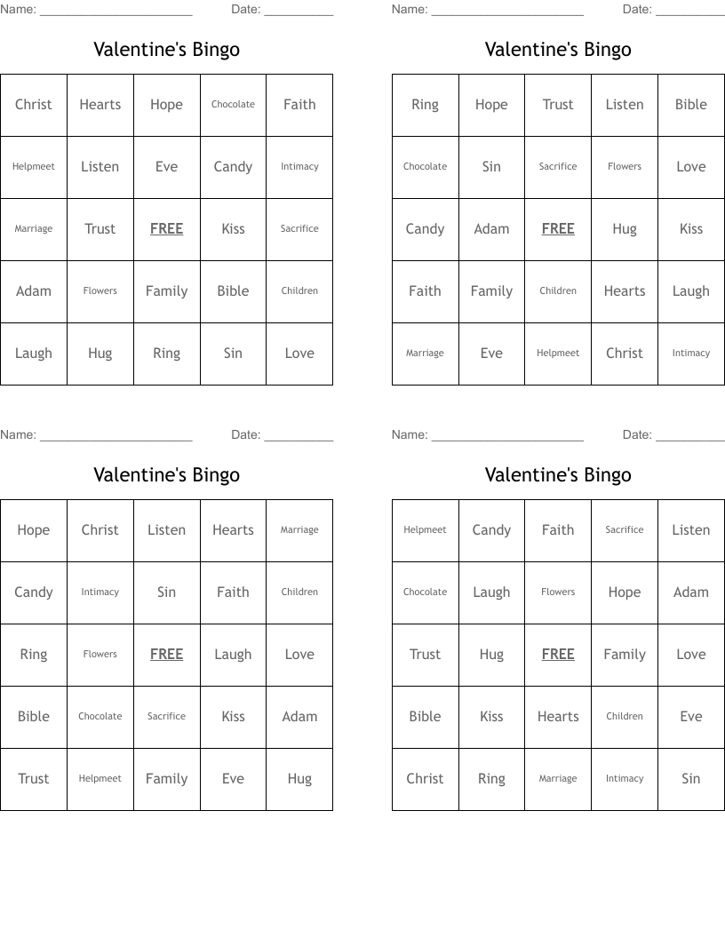 Valentine's Bingo