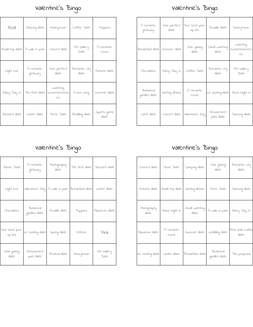 Valentine's Bingo