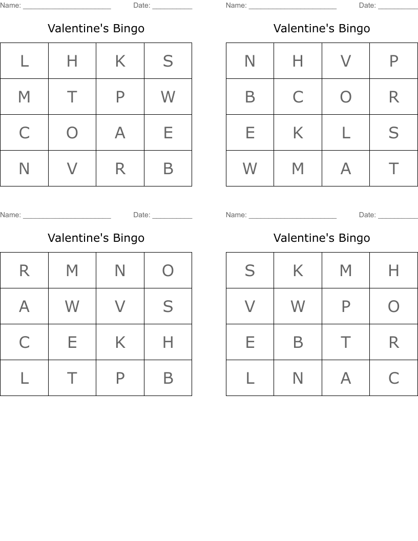 Valentine's Bingo