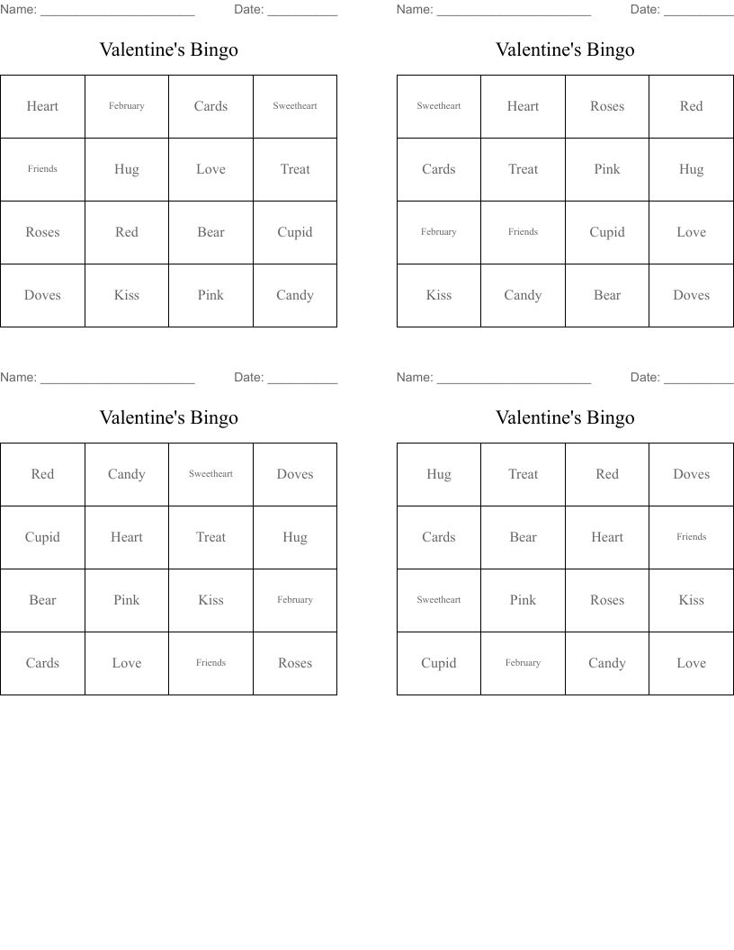 Valentine's Bingo