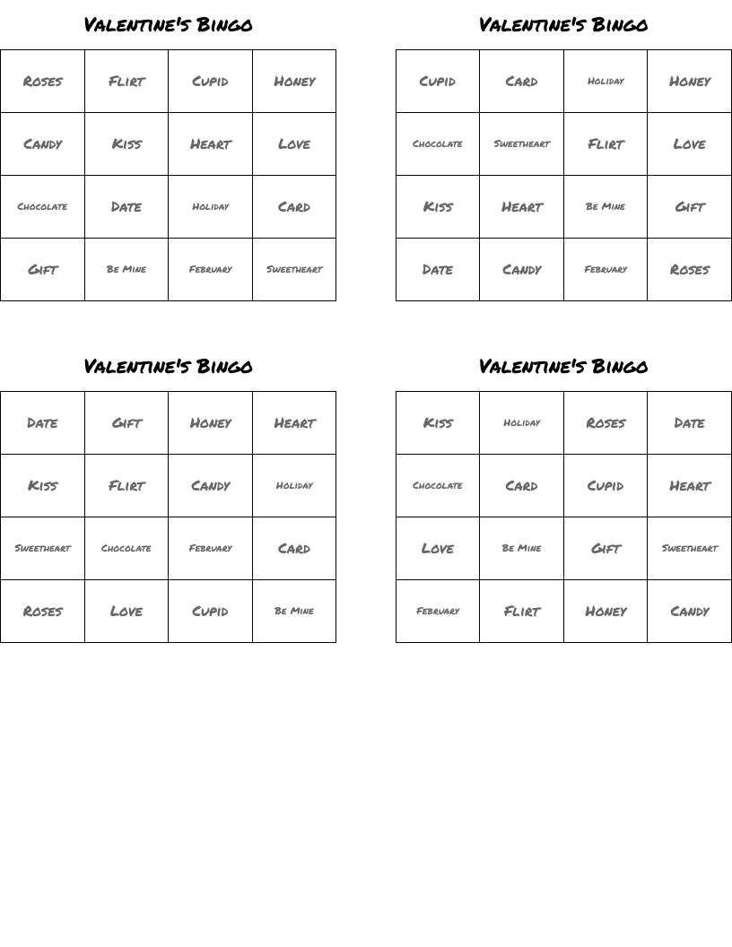 Valentine's Bingo