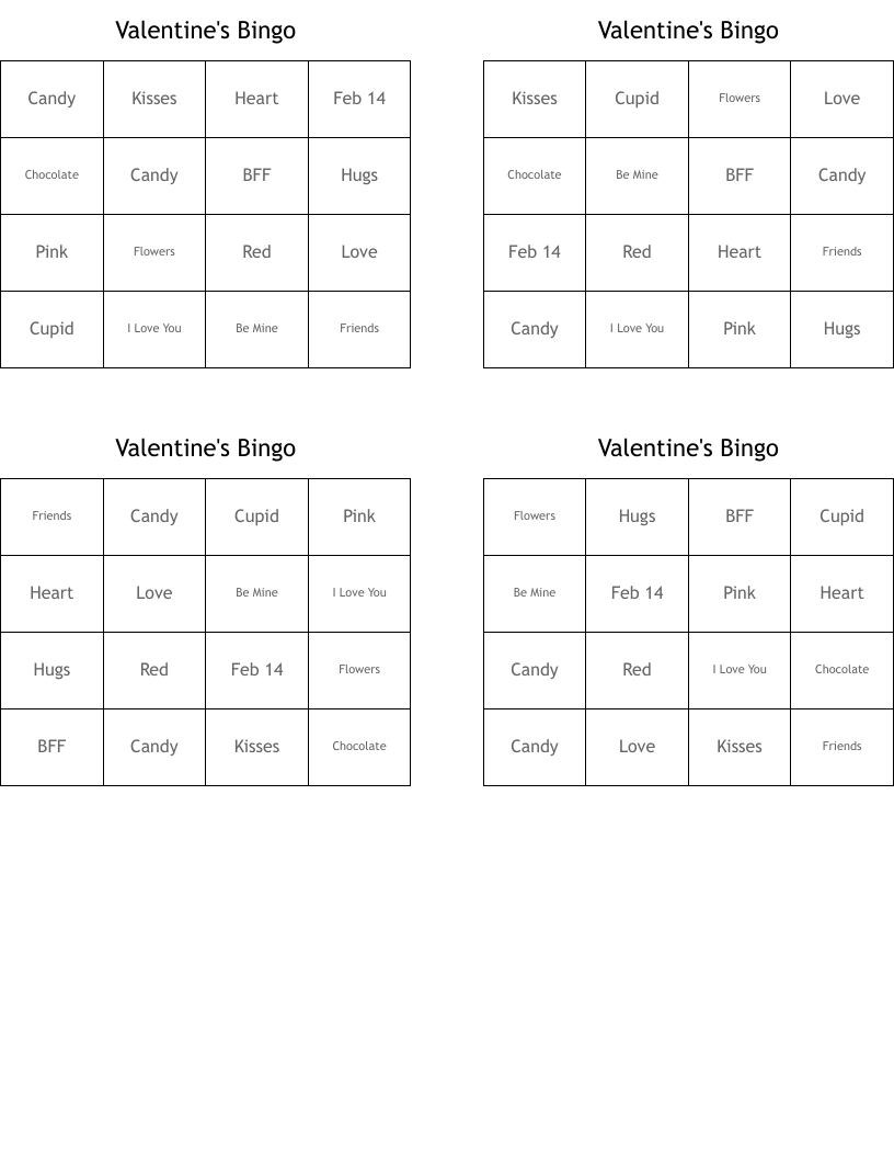 Valentine's Bingo