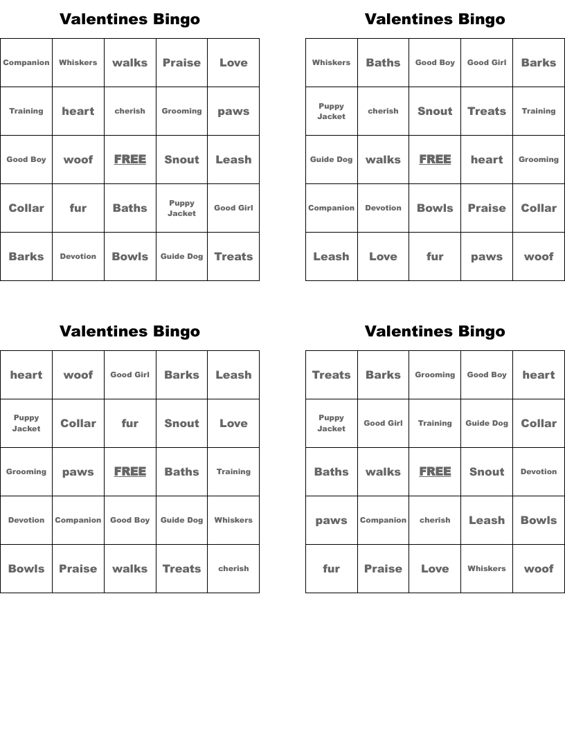 Valentines Bingo