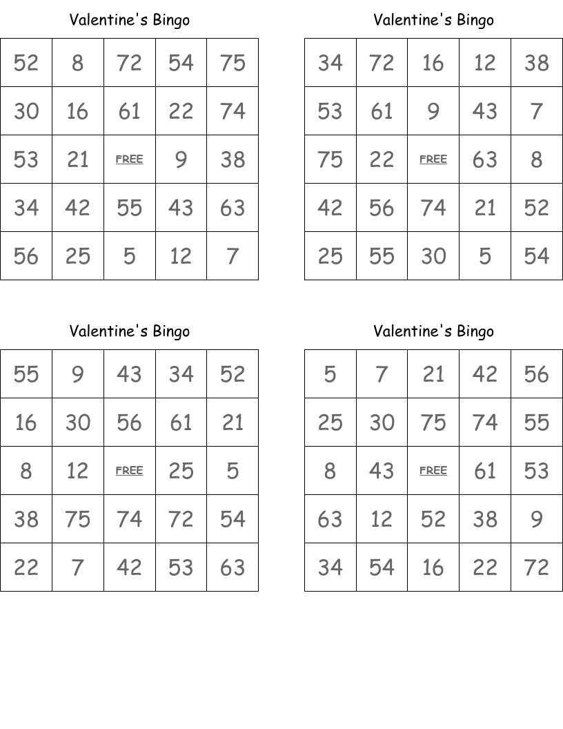 Valentine's Bingo
