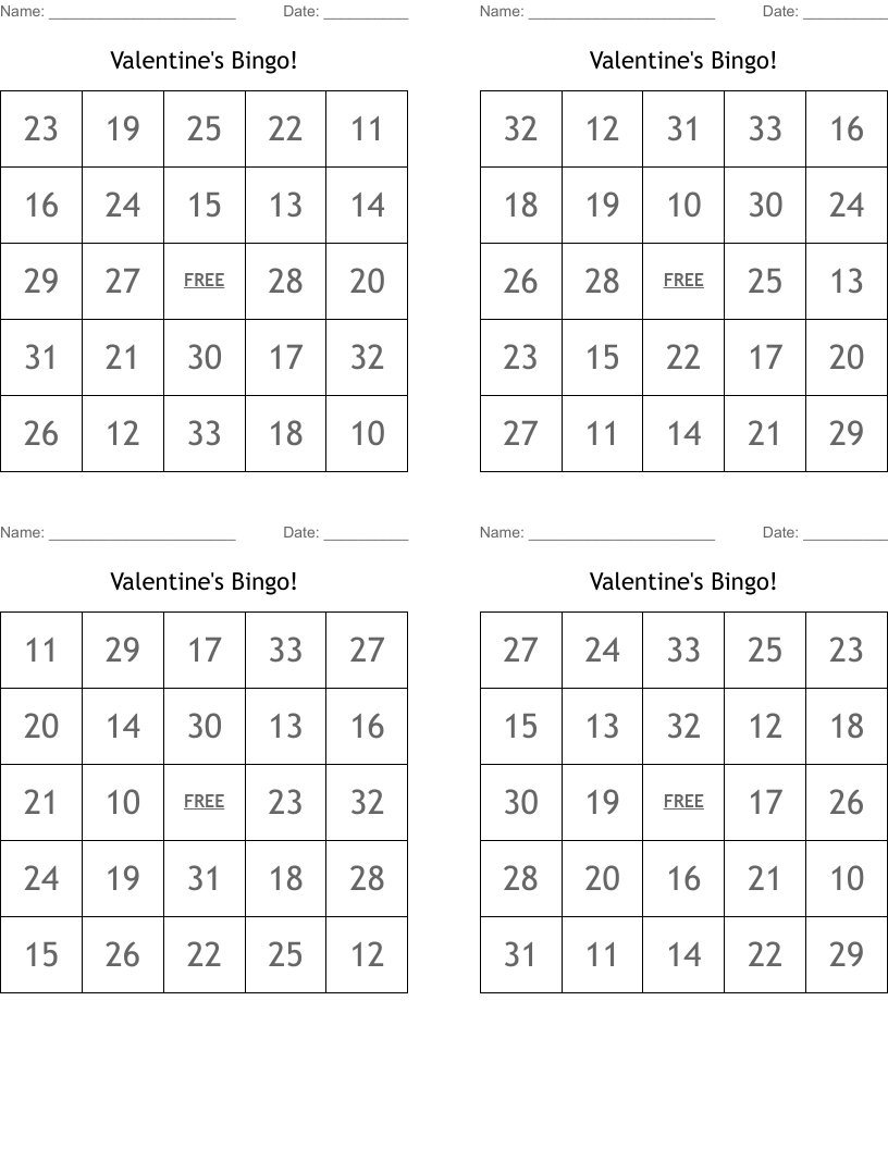 Valentine's Bingo!