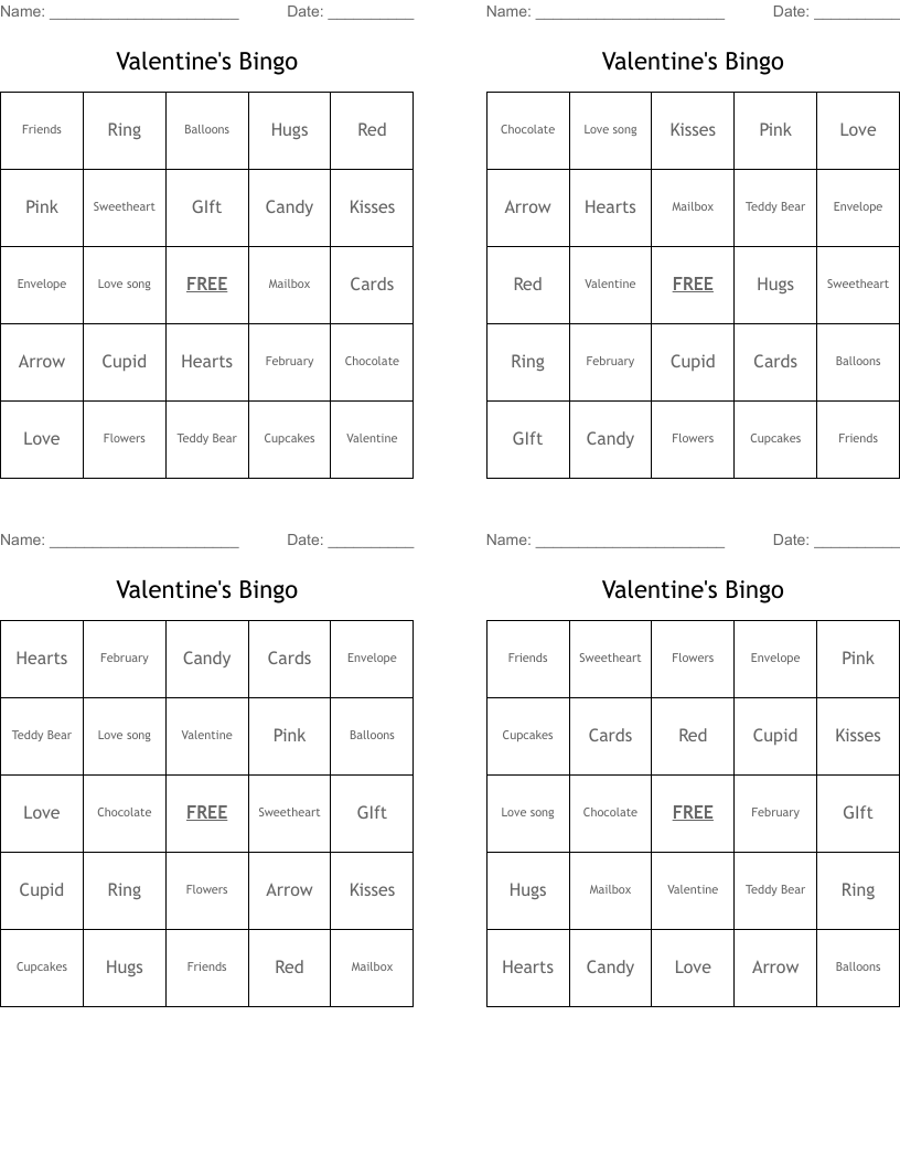 Valentine's Bingo