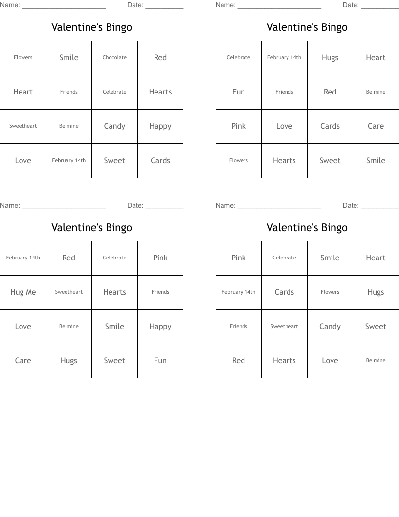 Valentine's Bingo