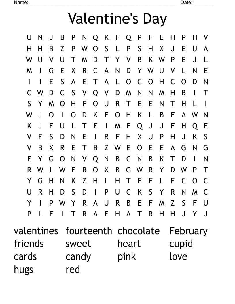 Valentine's Day Word Search
