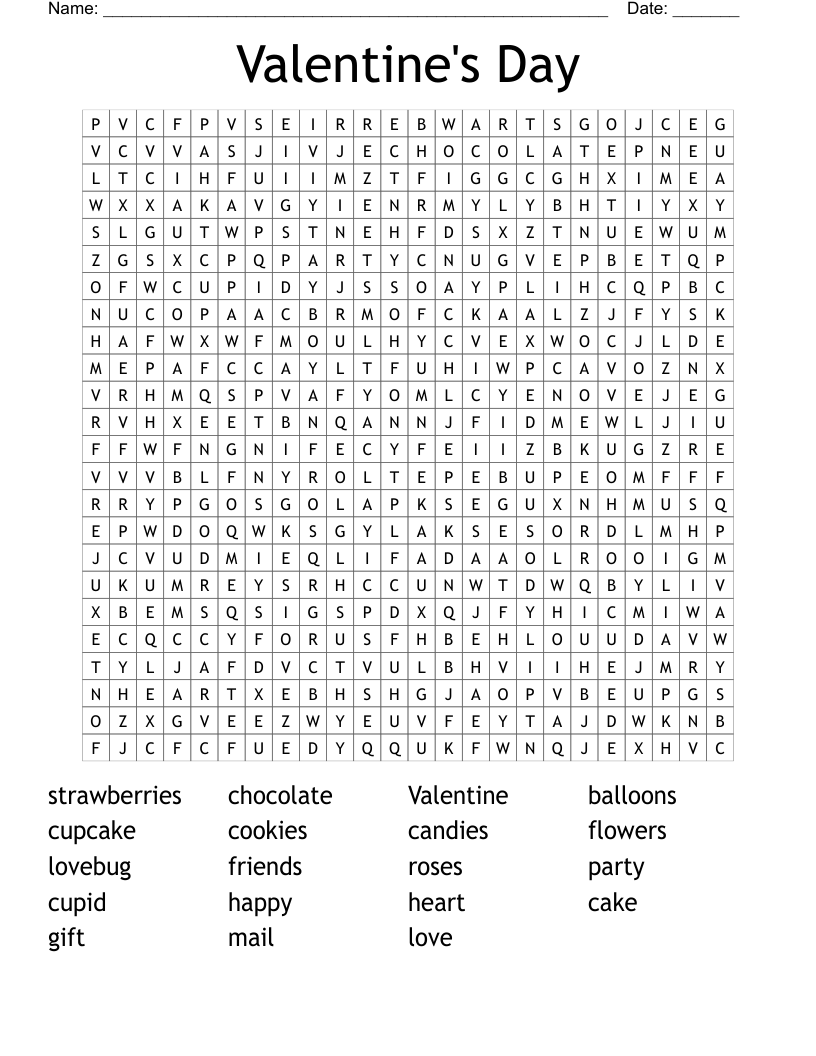 Valentine's Day Word Search