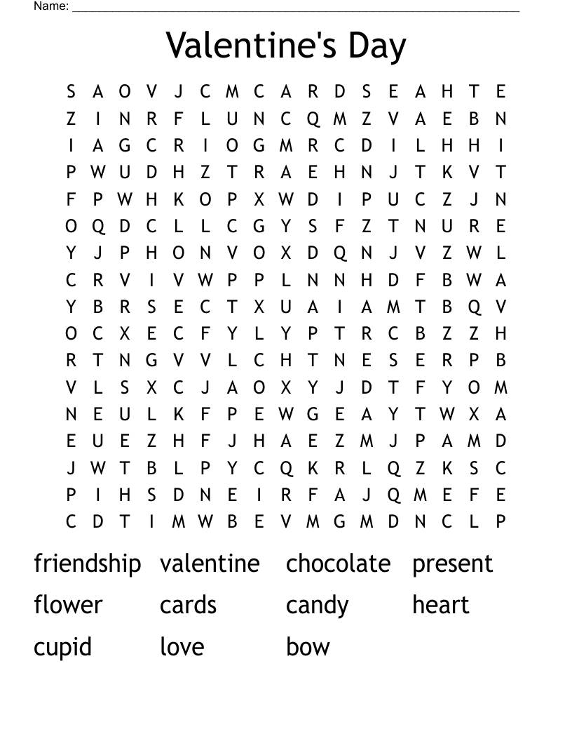 Valentine's Day Word Search
