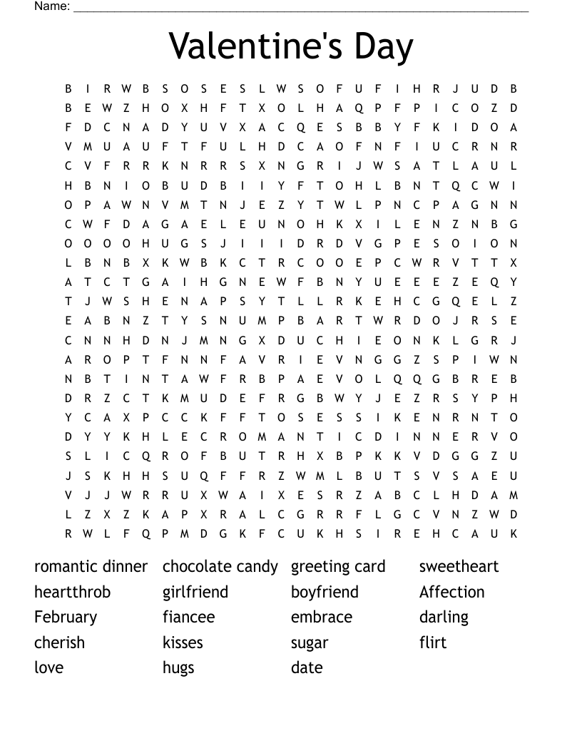 Valentine's Day Word Search