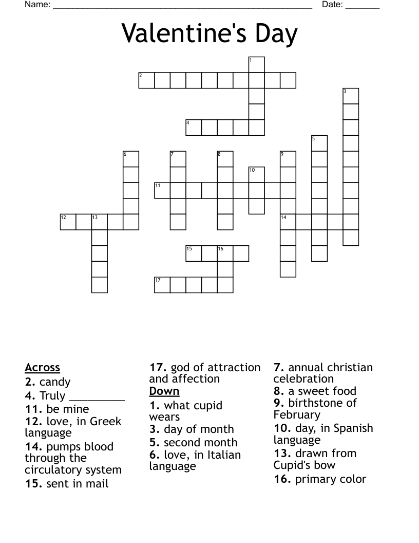 Valentine's Day Crossword