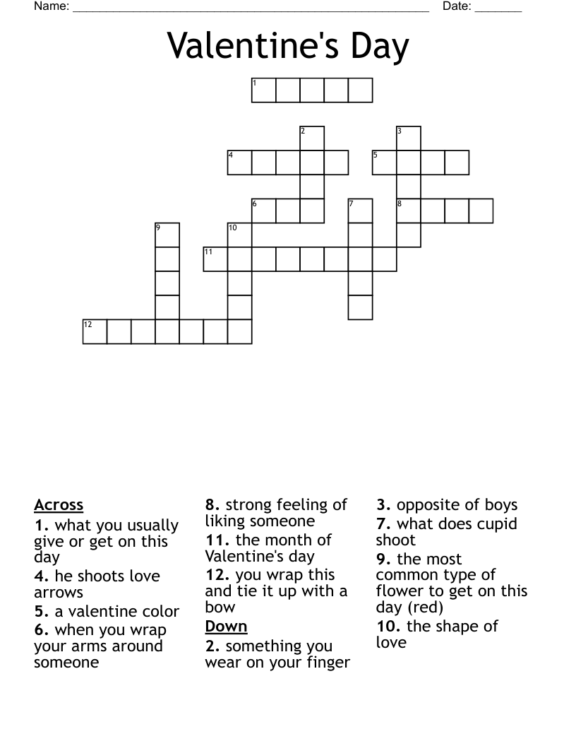 Valentine's Day Crossword