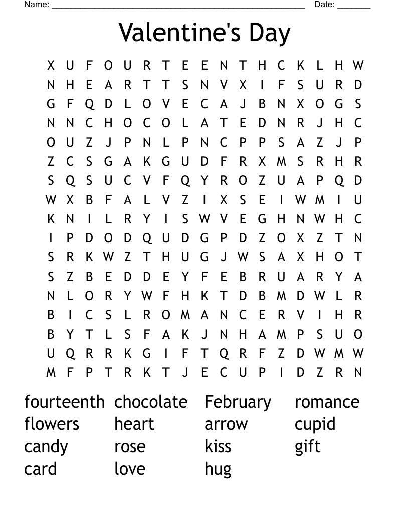 Valentine's Day Word Search