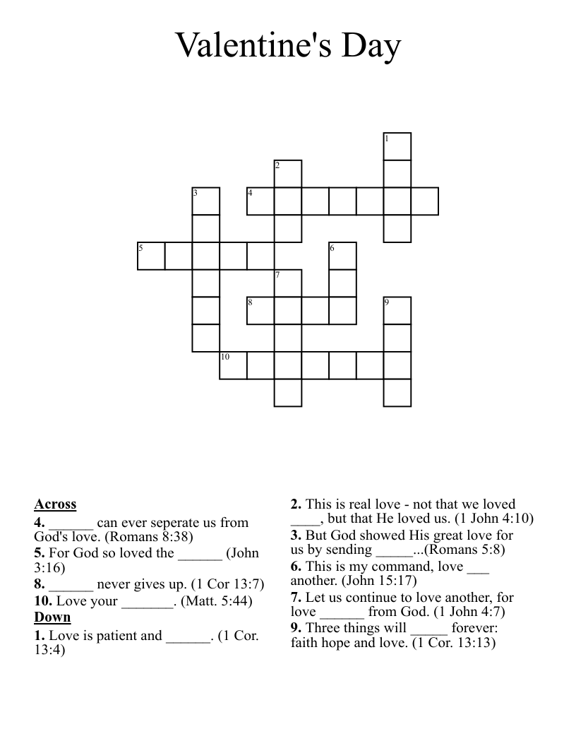Valentine's Day Crossword