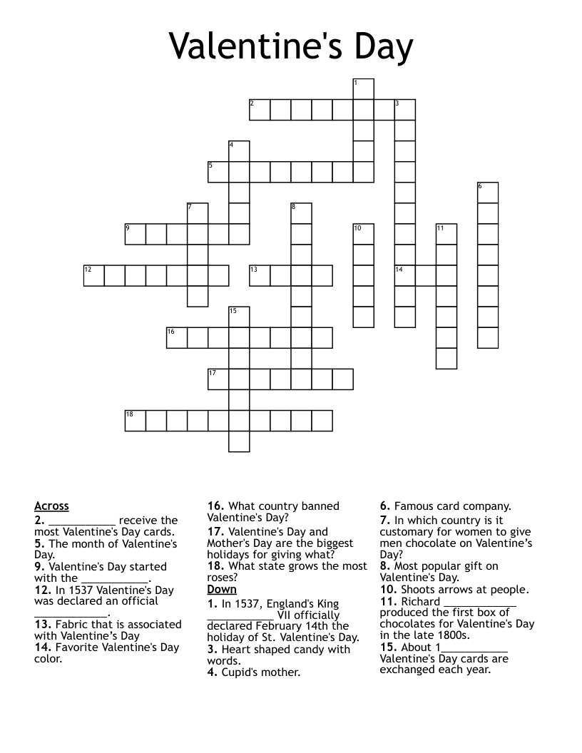 Valentine's Day Crossword