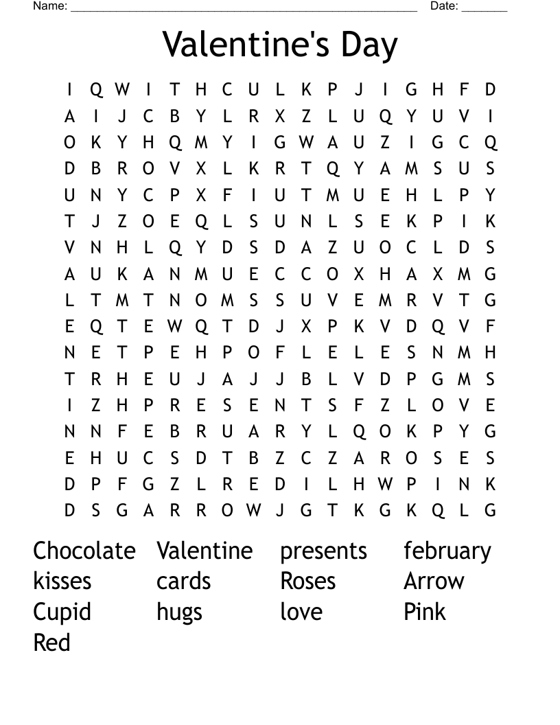 Valentine's Day Word Search
