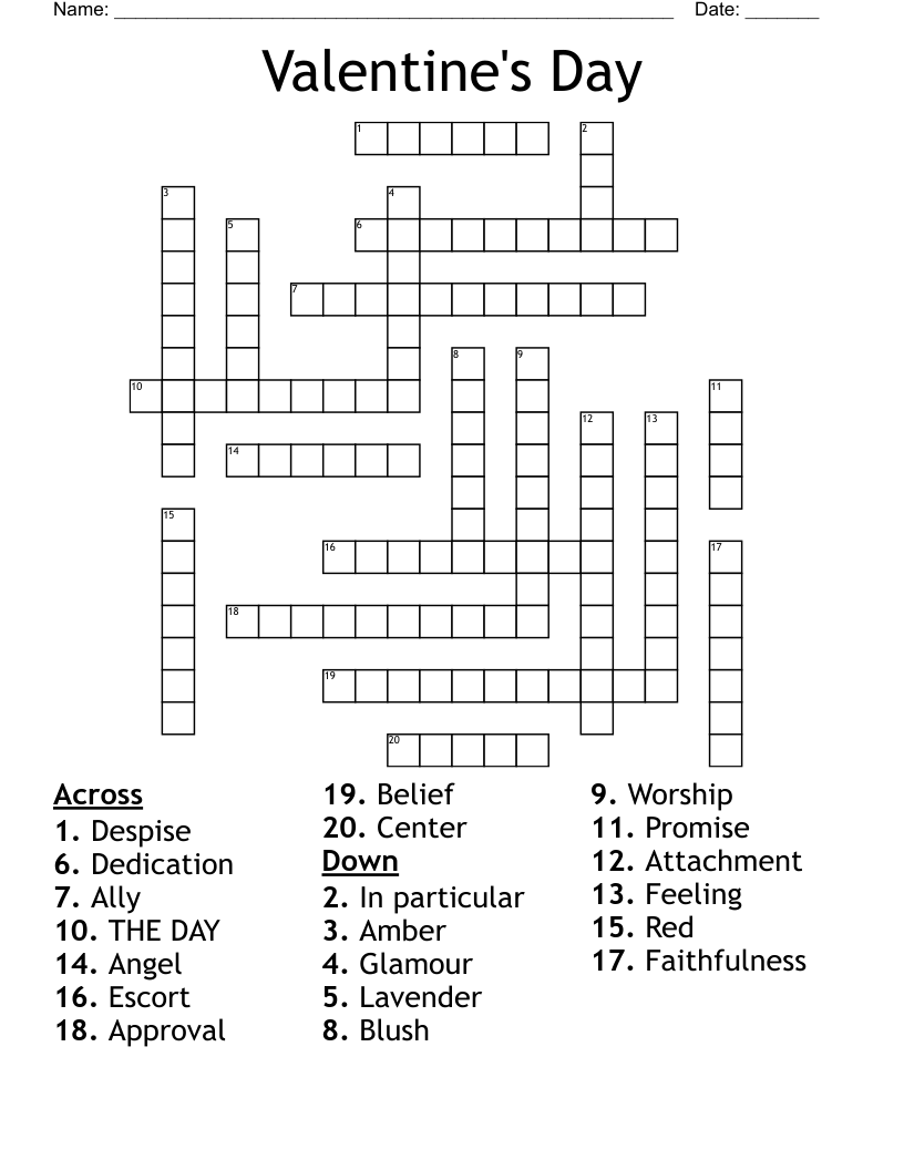 Valentine's Day Crossword