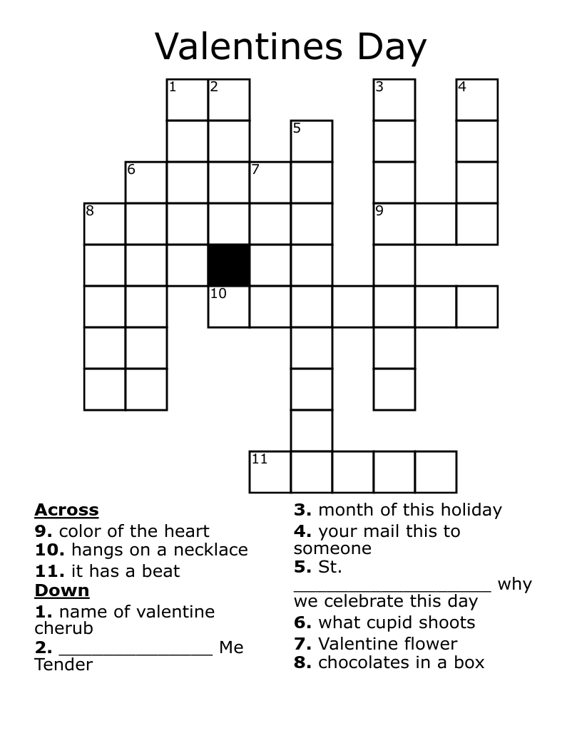 Valentines Day Crossword