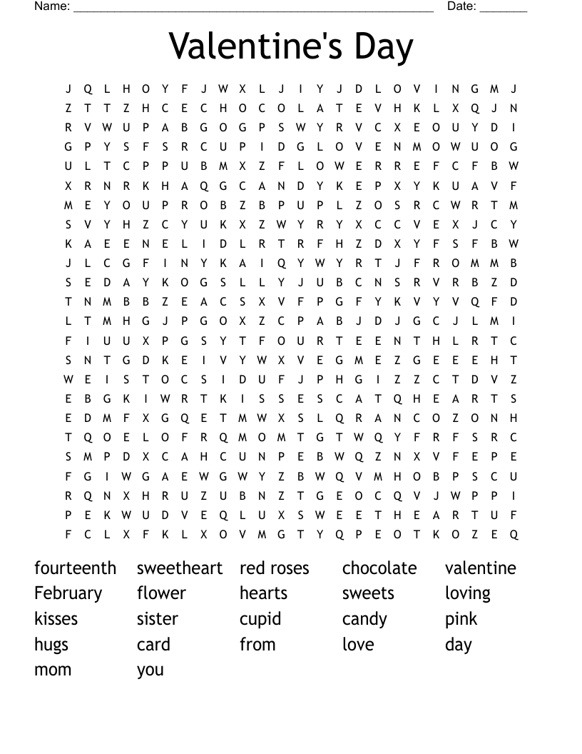 Valentine's Day Word Search