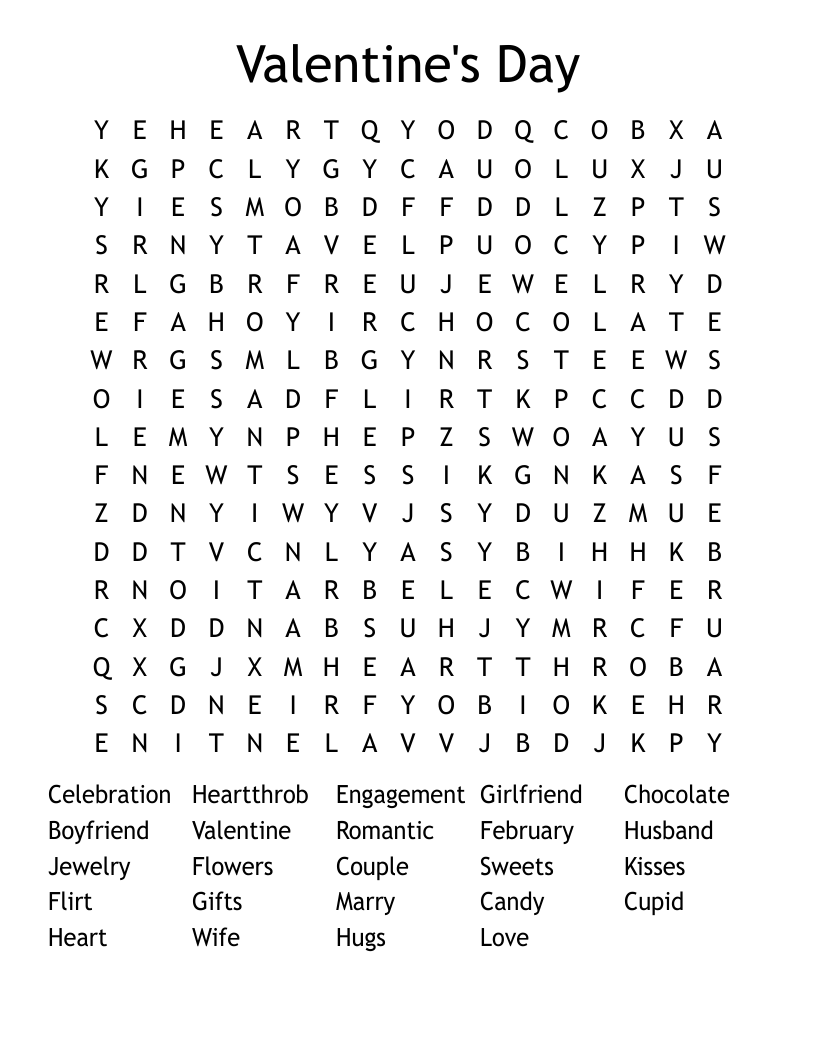 Valentine's Day Word Search