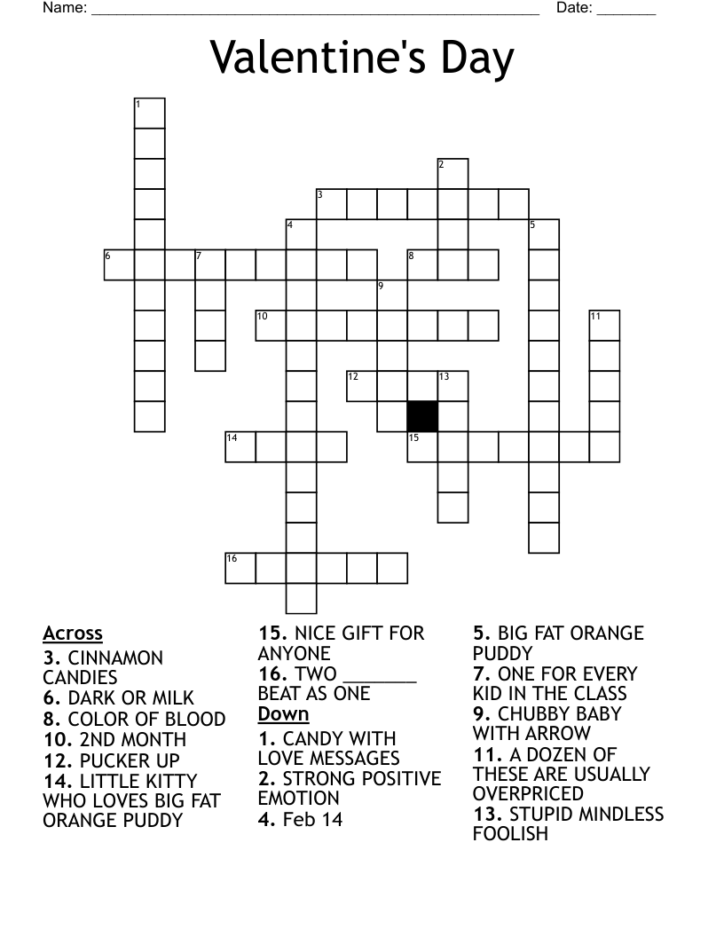 Valentine's Day Crossword