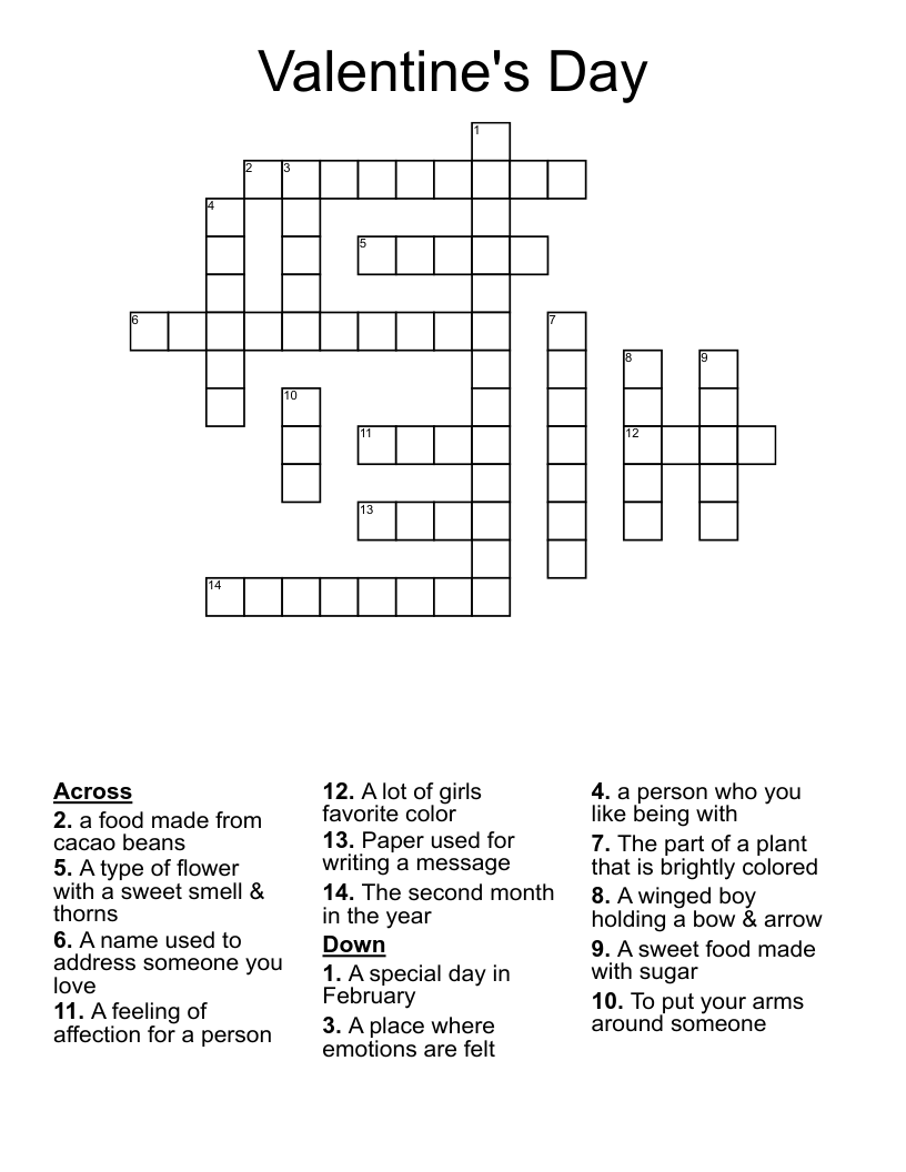 Valentine's Day Crossword