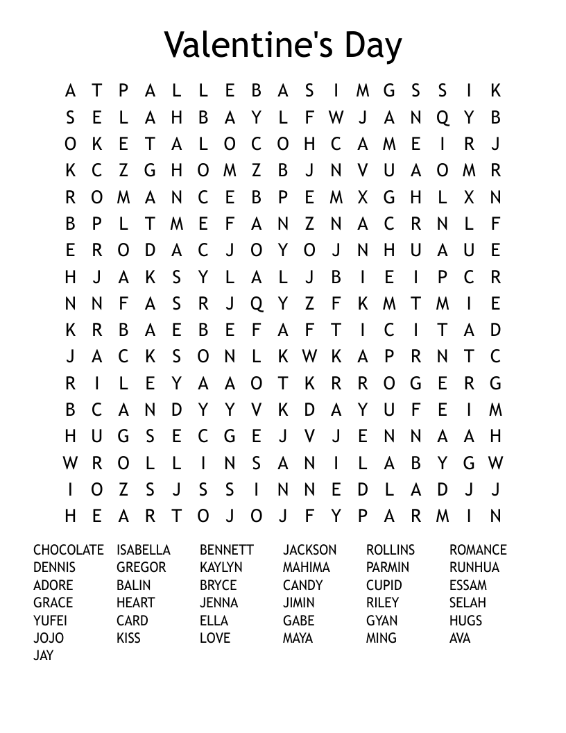 Valentine's Day Word Search