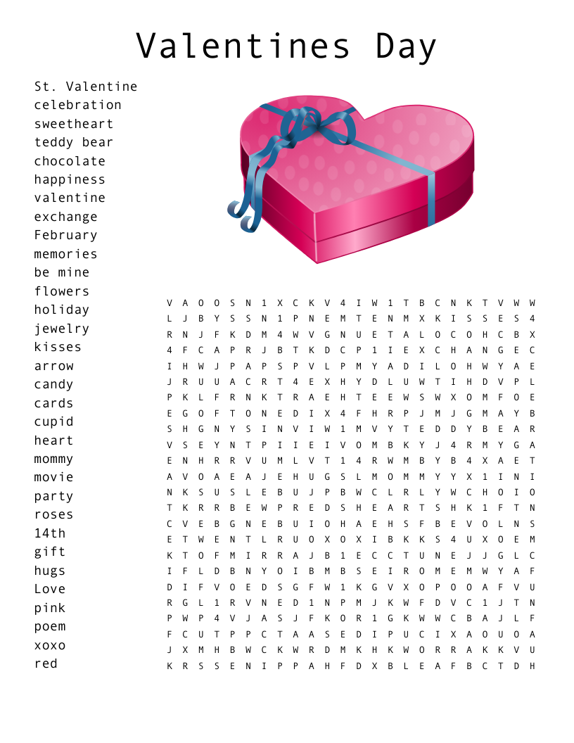 Valentines Day Word Search