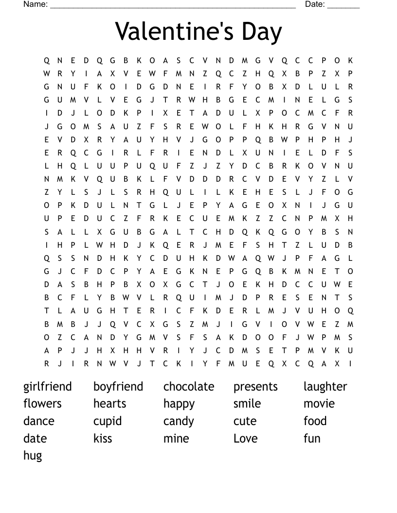 Valentine's Day Word Search