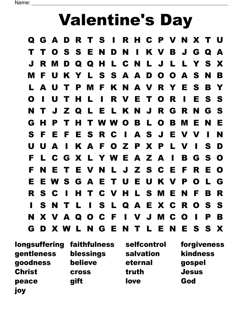 Valentine's Day Word Search