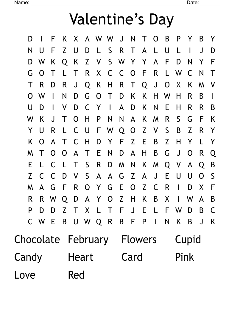 Valentine’s Day Word Search